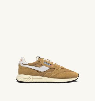 REELWIND LOW SNEAKERS IN NYLON AND SUEDE MUSTARD AND WHITE
