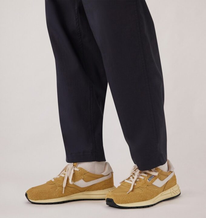 REELWIND LOW SNEAKERS IN NYLON AND SUEDE MUSTARD AND WHITE REELWIND LOW SNEAKERS IN NYLON AND SUEDE MUSTARD AND WHITE