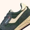 REELWIND LOW SNEAKERS IN NYLON SUEDE AND LEATHER COLOR BOTTLE GREEN AND RUTABAGA