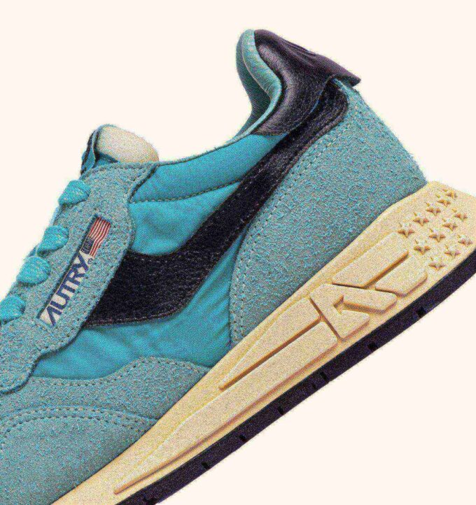 REELWIND LOW SNEAKERS IN NYLON SUEDE AND LEATHER COLOR CAPRI AND BLACK REELWIND LOW SNEAKERS IN NYLON SUEDE AND LEATHER COLOR CAPRI AND BLACK