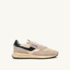 REELWIND LOW SNEAKERS IN NYLON SUEDE AND LEATHER COLOR ECRU AND MOUNTAIN