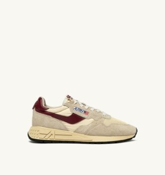 REELWIND LOW SNEAKERS IN NYLON SUEDE AND LEATHER COLOR ECRU AND RUBY WINE REELWIND LOW SNEAKERS IN NYLON SUEDE AND LEATHER COLOR ECRU AND RUBY WINE