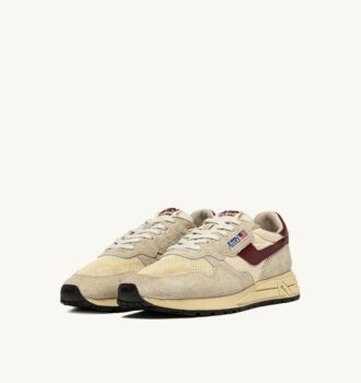 REELWIND LOW SNEAKERS IN NYLON SUEDE AND LEATHER COLOR ECRU AND RUBY WINE REELWIND LOW SNEAKERS IN NYLON SUEDE AND LEATHER COLOR ECRU AND RUBY WINE