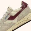 REELWIND LOW SNEAKERS IN NYLON SUEDE AND LEATHER COLOR ECRU AND RUBY WINE