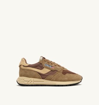 REELWIND LOW SNEAKERS IN NYLON SUEDE AND LEATHER COLOR HIDE AND CHIPMUNK
