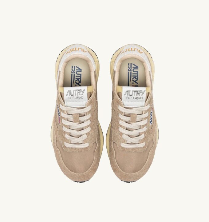 REELWIND LOW SNEAKERS IN PEPPER AND WHITE SUEDE AND NYLON