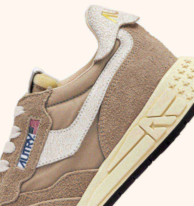 REELWIND LOW SNEAKERS IN PEPPER AND WHITE SUEDE AND NYLON