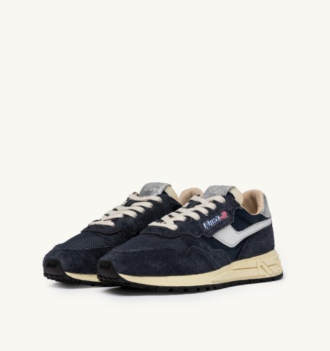 REELWIND LOW SNEAKERS IN SPACE AND SILVER TONE NYLON SUEDE AND LEATHER