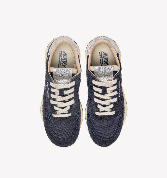 REELWIND LOW SNEAKERS IN SPACE AND SILVER TONE NYLON SUEDE AND LEATHER