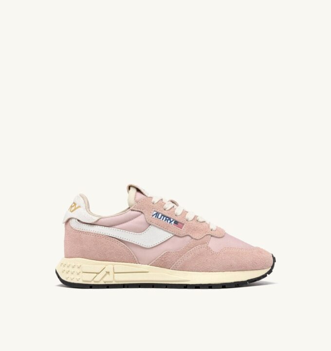 REELWIND LOW SNEAKERS IN WHITE AND POWDER PINK NYLON AND SUEDE REELWIND LOW SNEAKERS IN WHITE AND POWDER PINK NYLON AND SUEDE