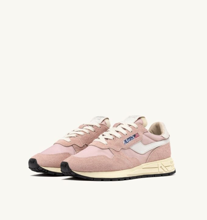 REELWIND LOW SNEAKERS IN WHITE AND POWDER PINK NYLON AND SUEDE REELWIND LOW SNEAKERS IN WHITE AND POWDER PINK NYLON AND SUEDE