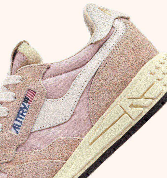 REELWIND LOW SNEAKERS IN WHITE AND POWDER PINK NYLON AND SUEDE REELWIND LOW SNEAKERS IN WHITE AND POWDER PINK NYLON AND SUEDE