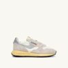 REELWIND LOW SNEAKERS IN WHITE AND SILVER SUEDE AND NYLON