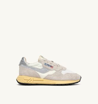 REELWIND LOW SNEAKERS IN WHITE AND SILVER SUEDE AND NYLON