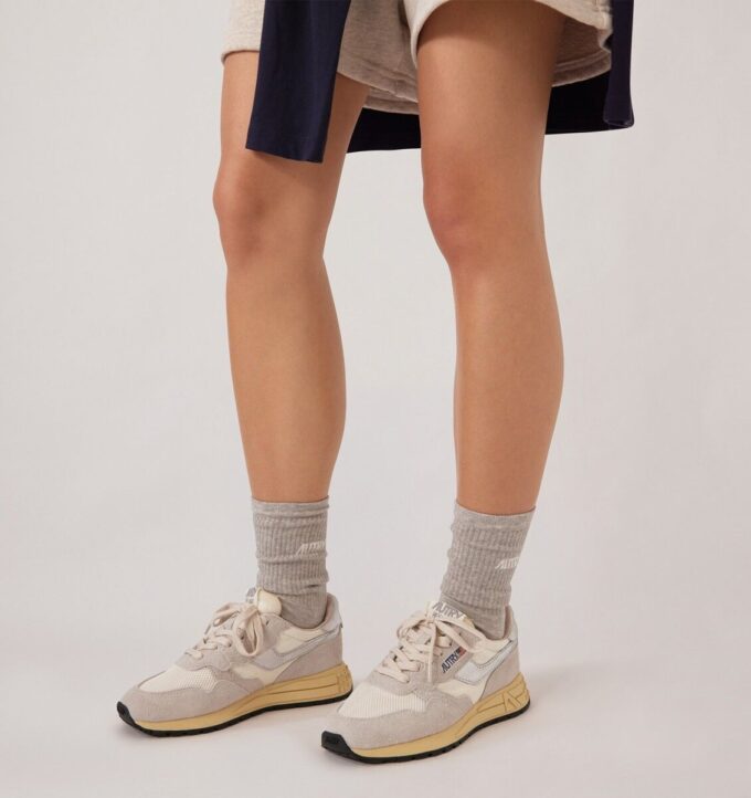 REELWIND LOW SNEAKERS IN WHITE AND SILVER SUEDE AND NYLON