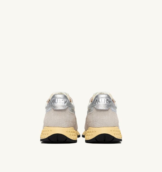 REELWIND LOW SNEAKERS IN WHITE AND SILVER SUEDE AND NYLON