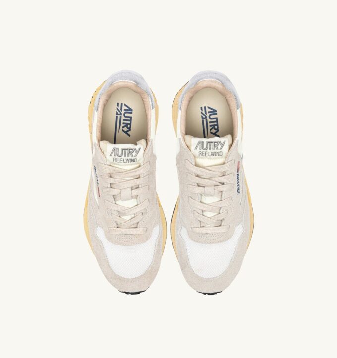 REELWIND LOW SNEAKERS IN WHITE AND SILVER SUEDE AND NYLON