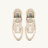 REELWIND LOW SNEAKERS IN WHITE NYLON AND GOLD TONE METALIZED LEATHER