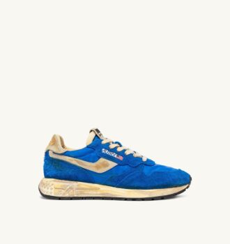 REELWIND SUPER VINTAGE SNEAKERS IN BLUE NYLON AND SUEDE