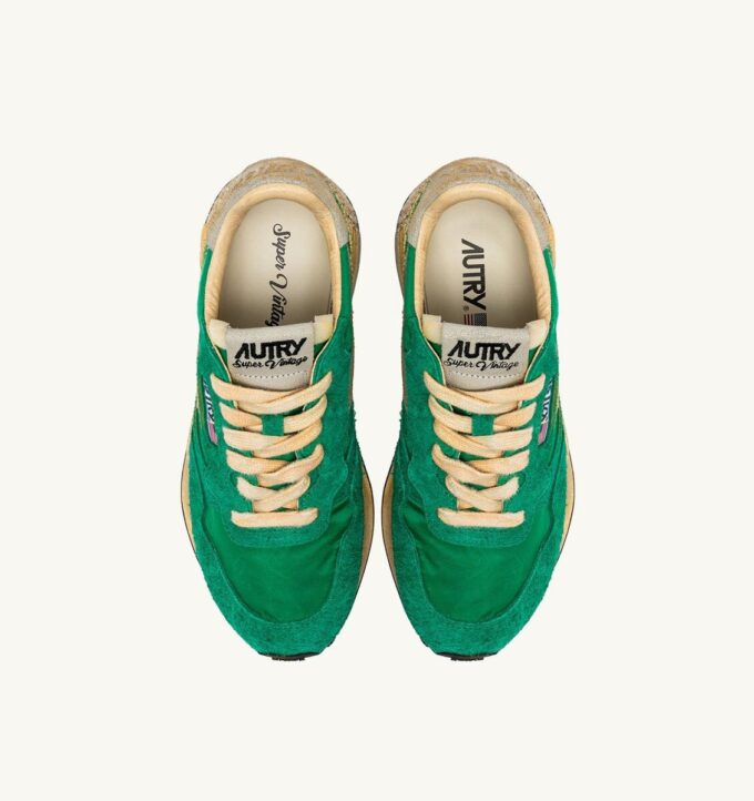 REELWIND SUPER VINTAGE SNEAKERS IN GREEN NYLON AND SUEDE REELWIND SUPER VINTAGE SNEAKERS IN GREEN NYLON AND SUEDE