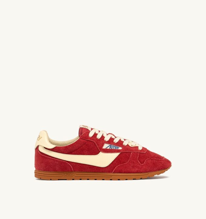 SNEAKERS WINDSPIN IN SUEDE AND LEATHER COLOR IMPERIAL RED AND RUTABAGA