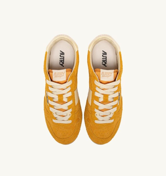 SNEAKERS WINDSPIN IN SUEDE AND LEATHER COLOR MINERAL YELLOW AND RUTABAGA
