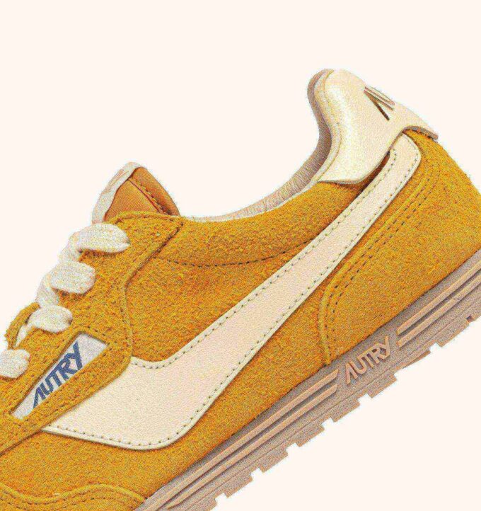 SNEAKERS WINDSPIN IN SUEDE AND LEATHER COLOR MINERAL YELLOW AND RUTABAGA
