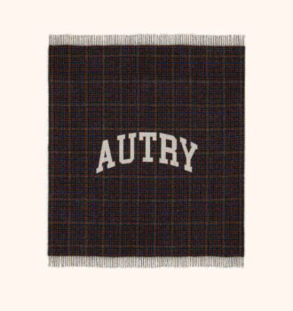 UNISEX CHECKED BLANKET WITH MAXI LOGO