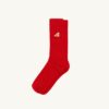 UNISEX COTTON KNIT SOCKS WITH EMBROIDERY LOGO COLOR RED