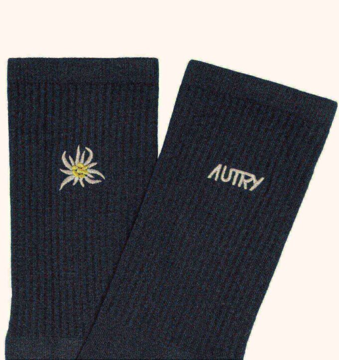 UNISEX RIBBED SOCKS WITH EDELWEISS LOGO