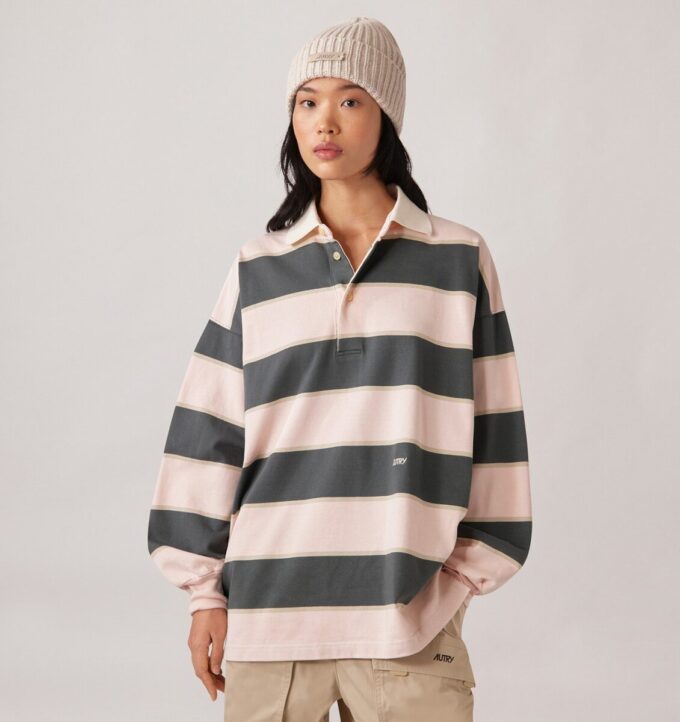 UNISEX STRIPED RUGBY POLO UNISEX STRIPED RUGBY POLO