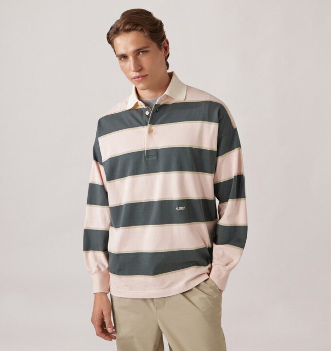 UNISEX STRIPED RUGBY POLO UNISEX STRIPED RUGBY POLO