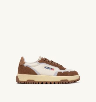 WILDPACE LOW SNEAKERS IN MESH AND SUEDE COLOR MARSHMALLOW AND CIGAR