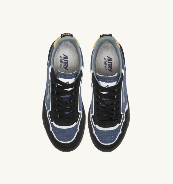 WILDPACE LOW SNEAKERS IN RIPSTOP NYLON AND LEATHER COLOR DARK BLUE AND BLACK