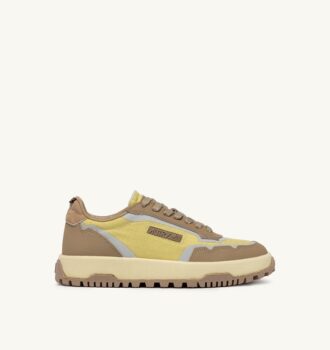 WILDPACE LOW SNEAKERS IN RIPSTOP NYLON AND LEATHER COLOR LEMON GRASS AND INCENSE