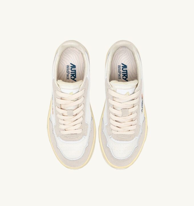 WILDPACE LOW SNEAKERS IN WHITE AND MARSHMALLOW MESH AND SUEDE