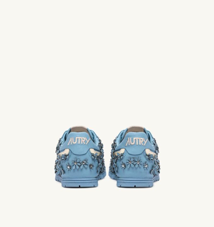 WINDSPIN FLOWERS SNEAKERS IN FORGET ME NOT LEATHER