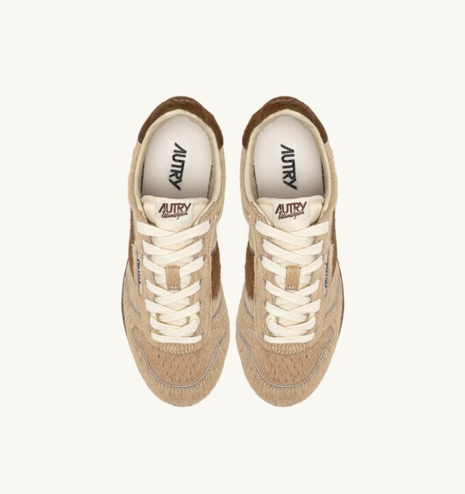 WINDSPIN SNEAKERS IN BEIGE AND BROWN PONY HAIR EFFECT WINDSPIN SNEAKERS IN BEIGE AND BROWN PONY HAIR EFFECT