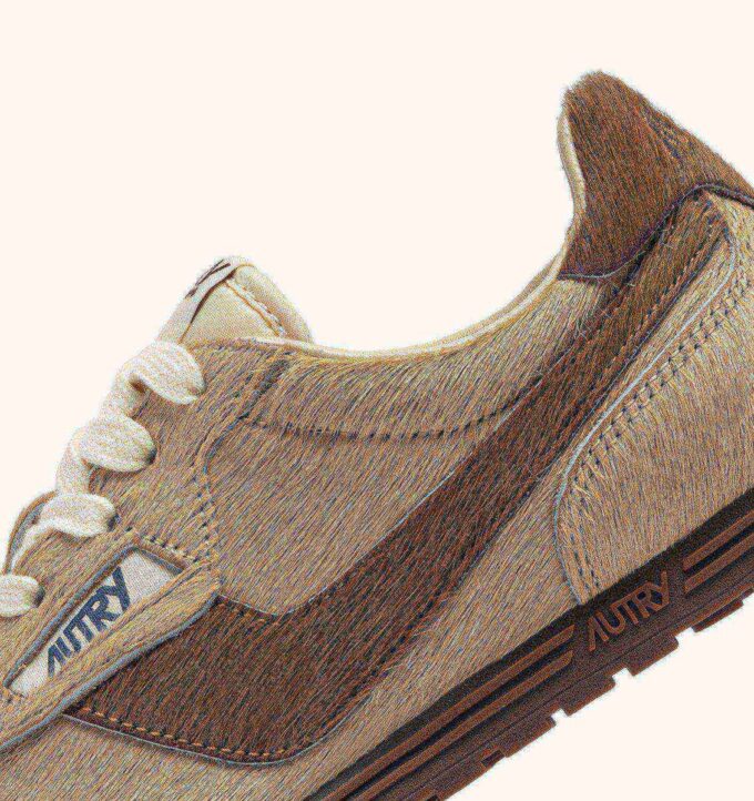 WINDSPIN SNEAKERS IN BEIGE AND BROWN PONY HAIR EFFECT WINDSPIN SNEAKERS IN BEIGE AND BROWN PONY HAIR EFFECT