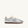 WINDSPIN SNEAKERS IN SILVER TONE LAMINATED LEATHER